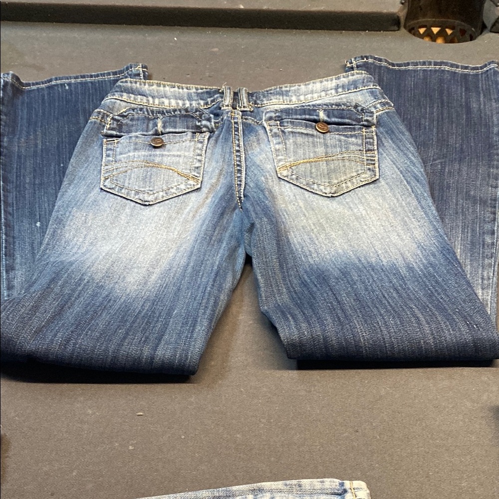 Decree  7 Bootcut Blue Jeans  whitewash with Pockets